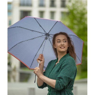 L354-4416 HoundstoothRedBorder (Гусиная лапка) Зонт женский механика Fulton