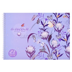 Альбом для рисования 24л. "Цветы" на гребне, блок 160 гр/м2,