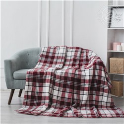 Плед флисовый Клетка белый-графит Арт Дизайн