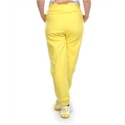 M057 YELLOW Брюки спортивные женские на флисе (100% хлопок) 7986