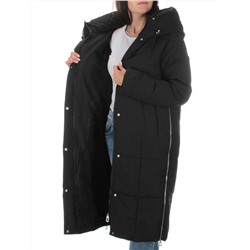 22361 BLACK Пальто зимнее женское облегченное (150 гр. холлофайбера)