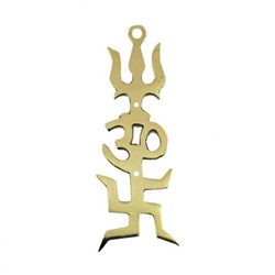 Символ Ом Тришул Тришакти Янтра для Фэншуя и Васту, Feng Shui Om Trishul Trishakti Yantra Hanging for Vastu, произв. Reiki Crystal Products