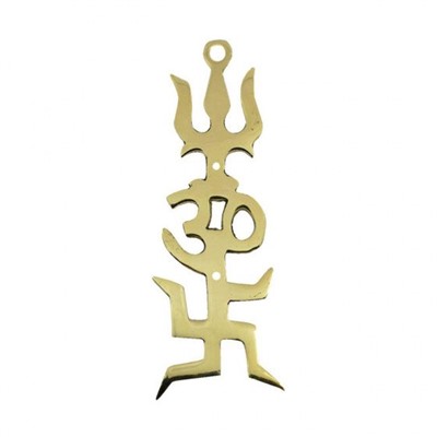 Символ Ом Тришул Тришакти Янтра для Фэншуя и Васту, Feng Shui Om Trishul Trishakti Yantra Hanging for Vastu, произв. Reiki Crystal Products