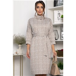 Платье трикотажное Никс (бежевый лео) П14279-4М