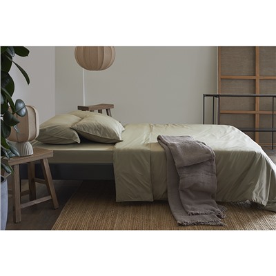 Набор наволочек из стираного перкаля бежево-серого цвета из коллекции Essential, 50х70 см