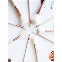 Набор кистей с косметичкой - 10 кистей (желтая)