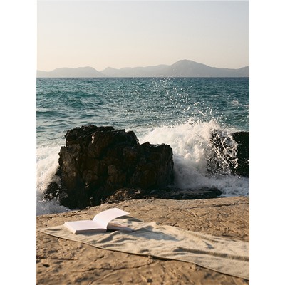 Полотенце банное бежево-серого цвета из коллекции Essential, 90х150 см