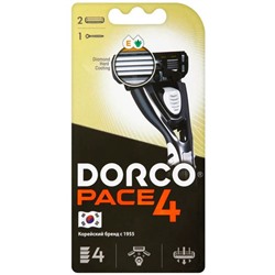 1 DORCO  PACE 4  СТАНОК + 2 кассеты  система с четырьмя лезвий