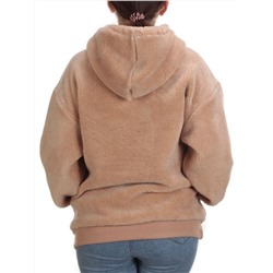 108 BEIGE Худи женское Тедди на флисе