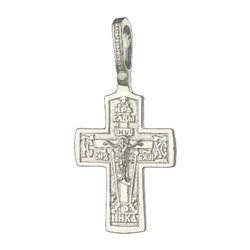 Крест из серебра литье белый