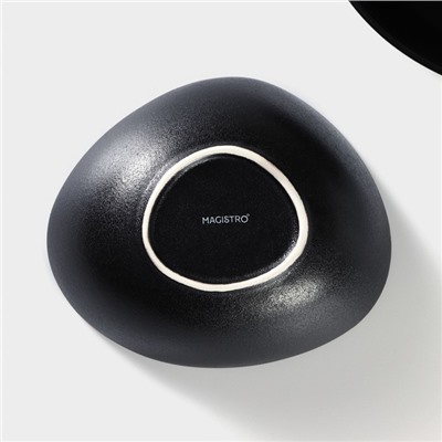 Салатник Magistro Carbon, 15.5×13.5 см, фарфор, чёрный