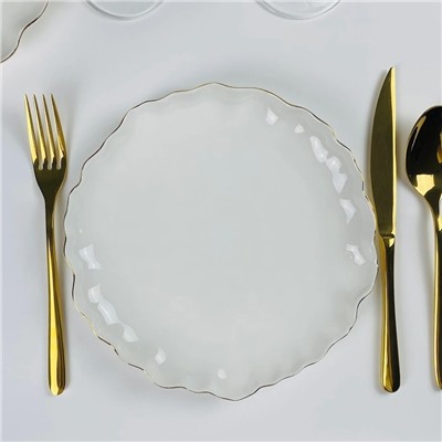 305-275 Набор из 6 тарелок 21,5х3см ВАНЕССА ЗОЛОТО в под.уп.(х8)Фарфор