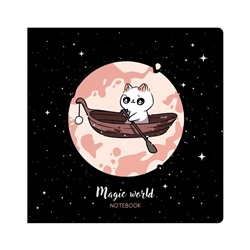 Записная книжка 170*170 мм 40л. на скрепке MESHU "Magic world", soft-touch ламинация, тиснение фольгой, блок без линовки, 80г/м2