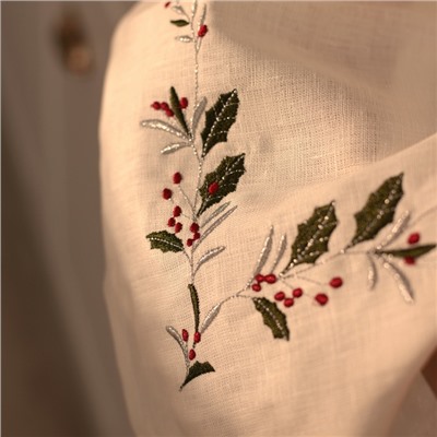 Полотенце с вышивкой SL HOME New Year 40х70см, лен 100%, 185 гр/м2