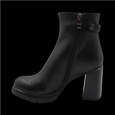 Ботинки из натуральной кожи на меху РМ-104-1 черные