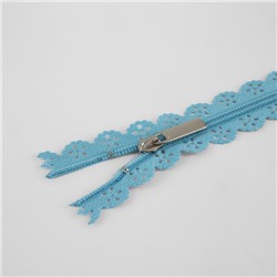 Молния «Спираль», №3, неразъёмная, ажурная, замок автомат, 50 см, голубая