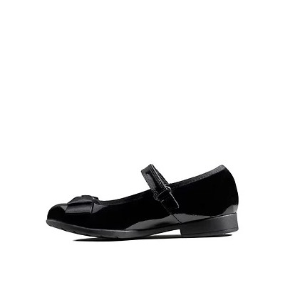 Kids' Leather Riptape Bow Mary Jane Shoes (Kid size 10-2.5)