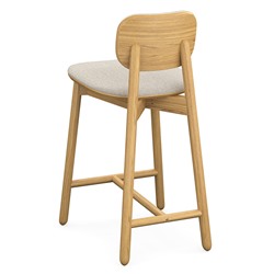 Стул полубарный с обивкой Saga, рогожка, бежевый