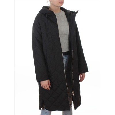 9610 BLACK Куртка стеганная демисезонная женская (100 гр. холлофайбер)