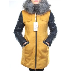 5157 YELLOW Парка женская зимняя (150 гр синтепон, искусственный мех)