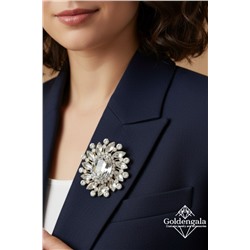 Брошь-кулон крупная с кристаллами БР4 модель БРО/13