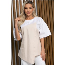Блуза Альциона (бело-бежевая) Б13258-13М