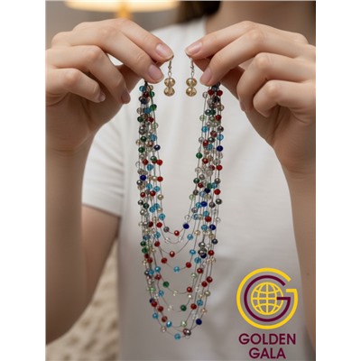 Комплект бижутерии "Хрустальная россыпь" , цвет разноцветный