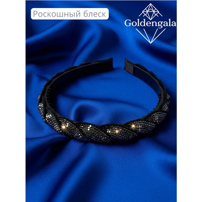 Ободок косичка для волос со стразами Арт ОБ6А/004