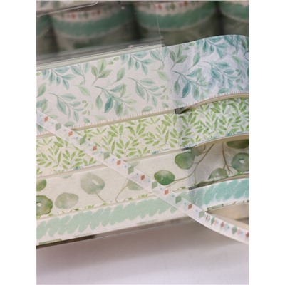 Набор декоративного скотча 10 шт. "Flower power", green, шоу-бокс 8 шт.