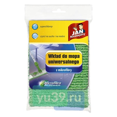 Насадка JAN для швабры универсальная из микрофибры, зеленая