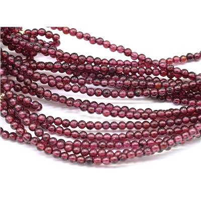 Чокер Бантик из граната шарик 2мм, 38см