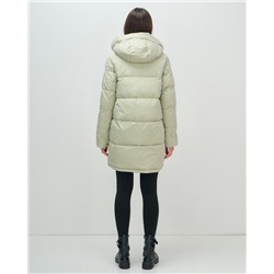 Куртка зимняя женская с капюшоном модная салатового цвета 3193Sl