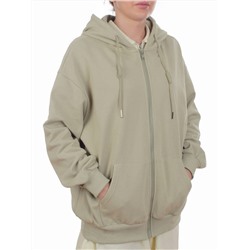 3265 OLIVE Худи на молнии женское (95% хлопок, 5% эластан)