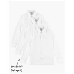 3pk Boys' Longer Length Easy Iron School Shirts (4-18 Yrs)