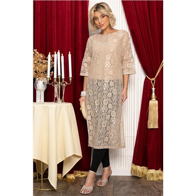 Платье-туника кружевное Ортея (бежевое) П14754-10М
