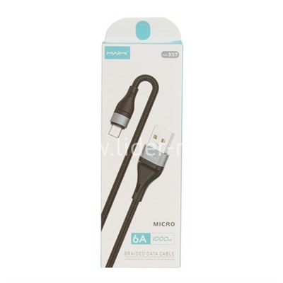 USB кабель micro USB 1.0м MAIMI X57 (черный) текстильный 6A
