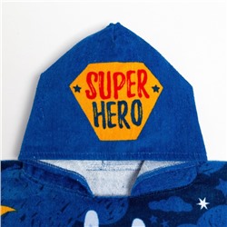 Полотенце-пончо детское махровое Крошка Я "Super Hero" 60*120см, 100% хлопок, 300гр/м2