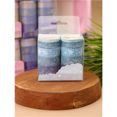 Набор декоративного скотча 10 шт. "Night magic", light blue, шоу-бокс 8 шт.