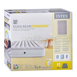 Надувной матрас 152х203х30см "Prestige" с USB насосом 5V, до 272кг, 64179 INTEX не товарный вид