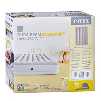 Надувной матрас 152х203х30см "Prestige" с USB насосом 5V, до 272кг, 64179 INTEX не товарный вид