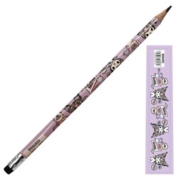 Карандаш ч/графитный с ластиком "Kuromi-2", с голографческой пленкой