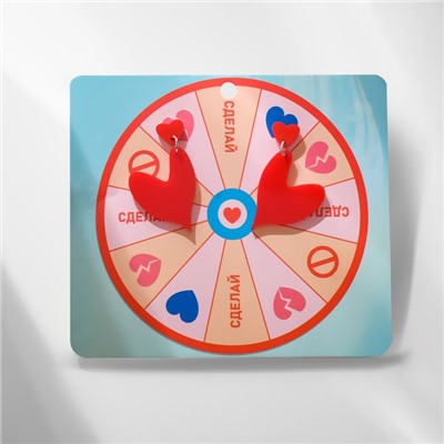 Серьги акриловые «Сердце к сердцу», цвет красный в серебре