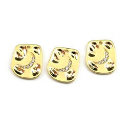 Подвеска 12*14мм с фианитами, золотистая