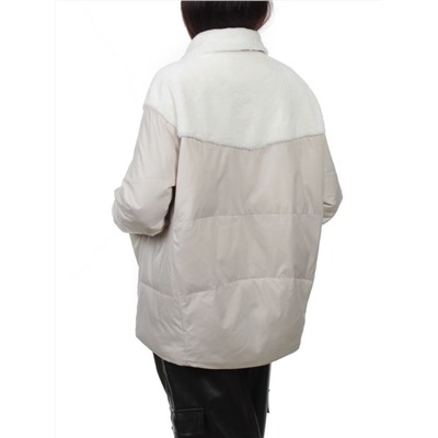 H24-223 LT. BEIGE Куртка демисезонная женская (100 гр. холлофайбер)