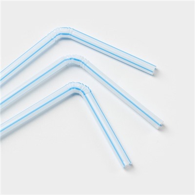 Трубочки одноразовые для напитков Доляна, 21 см, d=5 мм, с гофрой, в полоску, 50 шт., МИКС