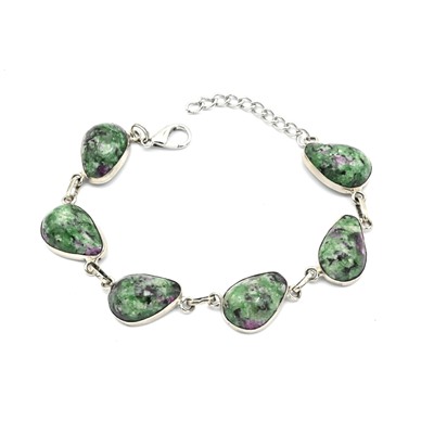 Браслет цоизит "Капля", 18,5см.