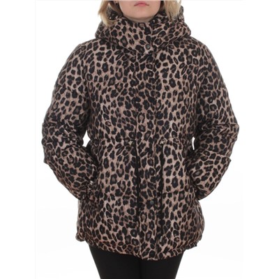 SJ 2251 BROWN /LEOPARD Куртка зимняя женская (200 гр. холлофайбер)