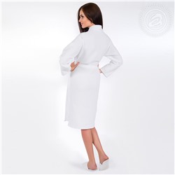 Халат женский вафельный запашной с воротником белый