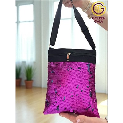 Сумка-планшет с пайетками на длинной ручке 22,5х27,5  см