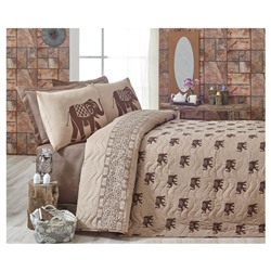 1 сп. Стеганое Покрывало Двустороннее 160x220 см. с Наволочкой 50x70 см. Fil Kahve
